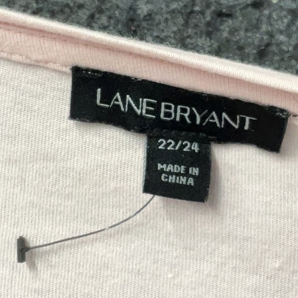 Lane Bryant Blush Pink Ruffle Blouse Knit Cold Shoulder Plus Size 22 24 NWOT - Picture 3 of 5